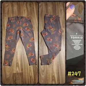 Gray floral leggings sz 3x